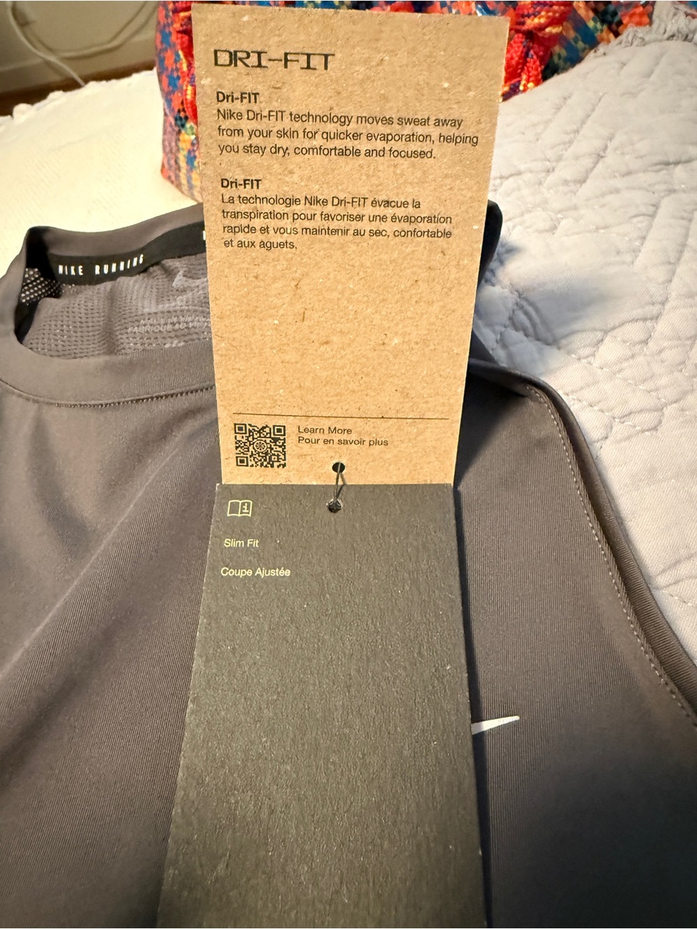 Nike Women's Charcoal Gray Performance Tank with Small White Swoosh - Picture 3 of 5